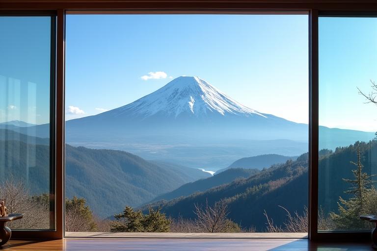 羊蹄山を一望するスイートの窓