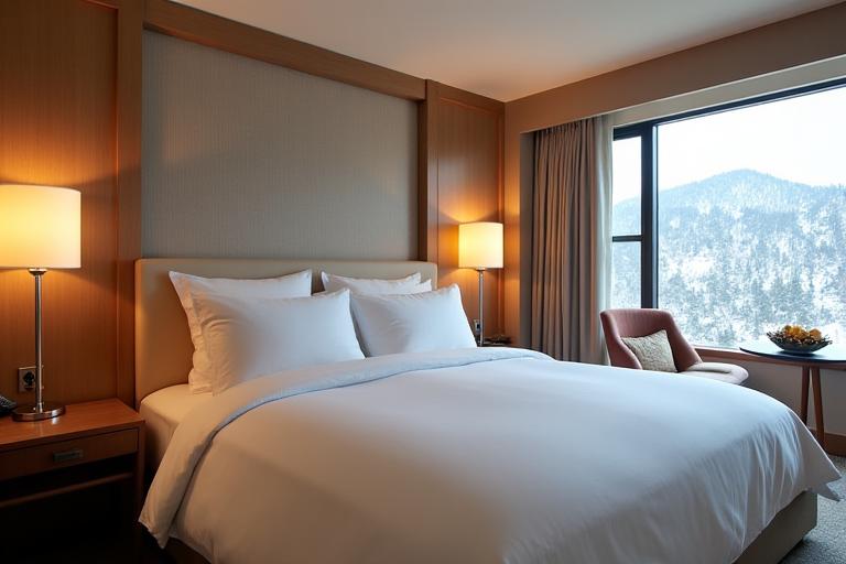 羊蹄山ビュー スイートの寝室
